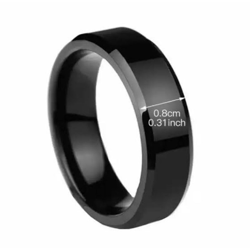 cincin Black titanium anti luntur perhiasan pria dan wanita