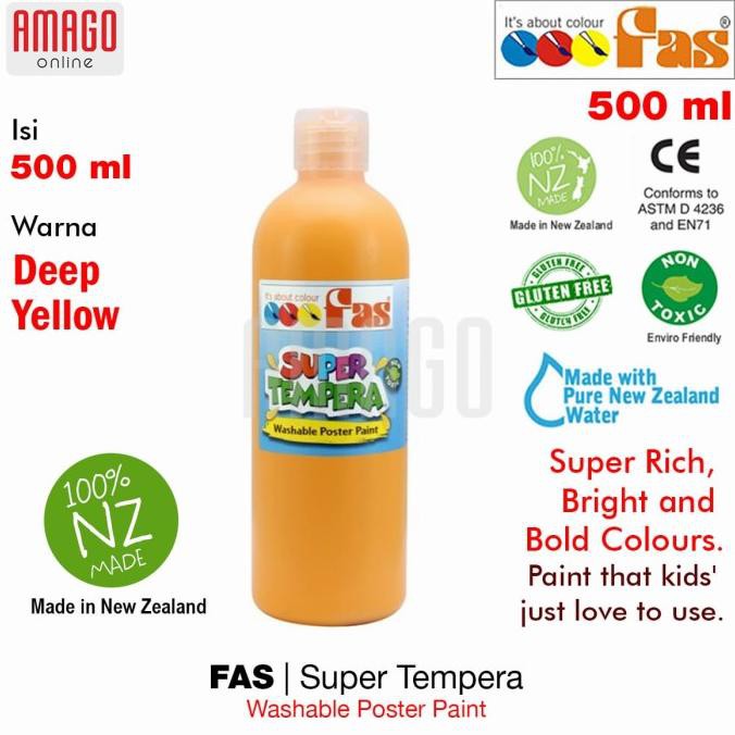 

PERALATAN MELUKIS FAS - SUPER TEMPERA WASHABLE POSTER PAINT - 500 ML - PILIH WARNA ALAT LUKIS