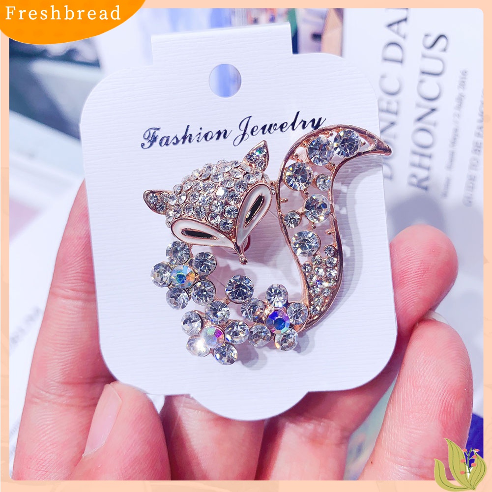 [ TERLARIS]Women Rhinestone Inlaid Fox Butterfly Rabbit Animal Brooch Pin Corsage Jewelry