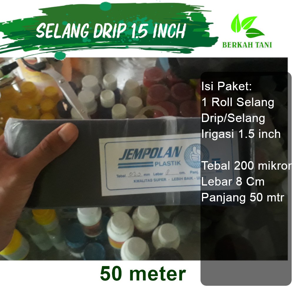 Selang Drip Selang Irigasi Selang Sawah Hitam 1.5 Inch 1.5 Dim 50 Meter