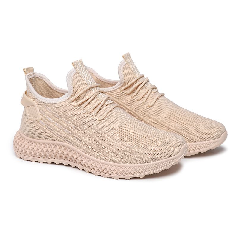 [GROSIR][COD] SEVEN_DAY SEPATU RAJUT WANITA OLAHRAGA IMPORT CASUAL KANVAS SHOES KREM QX-01