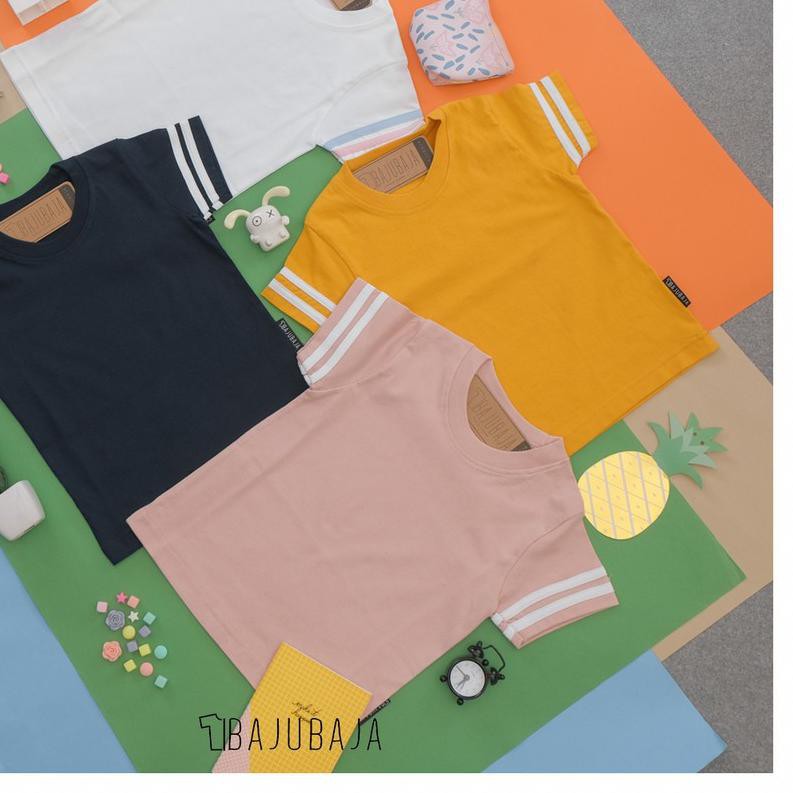 ☞ Bajubaja junior - line tshirt - kaos anak perempuan - kaos polos anak ✩
