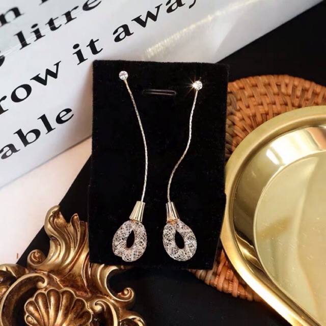 E66，3 Anting Gantung Bahan Alloy Model Geometri dengan  untuk Wanita