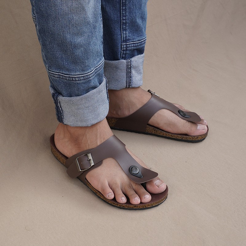 Sandal Casual Pria Walkers Gepser Jepit1 Coklat Sendal Slide Puyuh Kasual Slop Santai Harian Terbaru