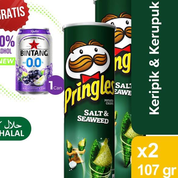 

[KODE ] Pringles Salt & Seaweed 107 gr- 2pcs & Free Bintang Radler 0.0% Blackcurrant & Lime 330ml TE