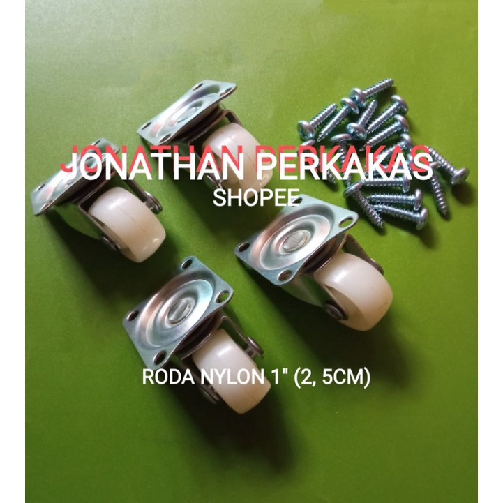roda plastik kecil 1" (2, 5cm) roda nylon hidup 1" (2, 5cm) roda mini nylon 1" (2, 5cm)