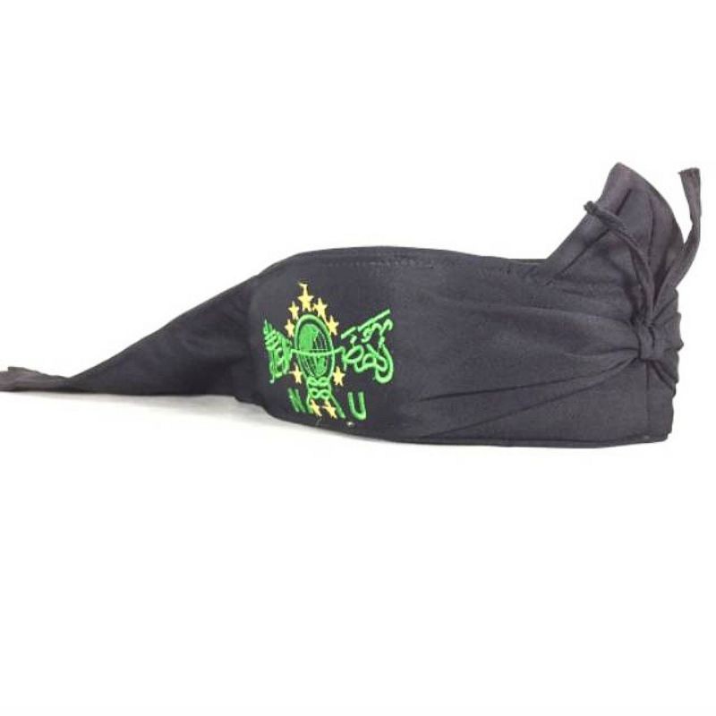 Blankon udeng ikat kepala totopong blangkon khas sunda jawa murah LOGO NU HIJAU BORDIR bisa COD