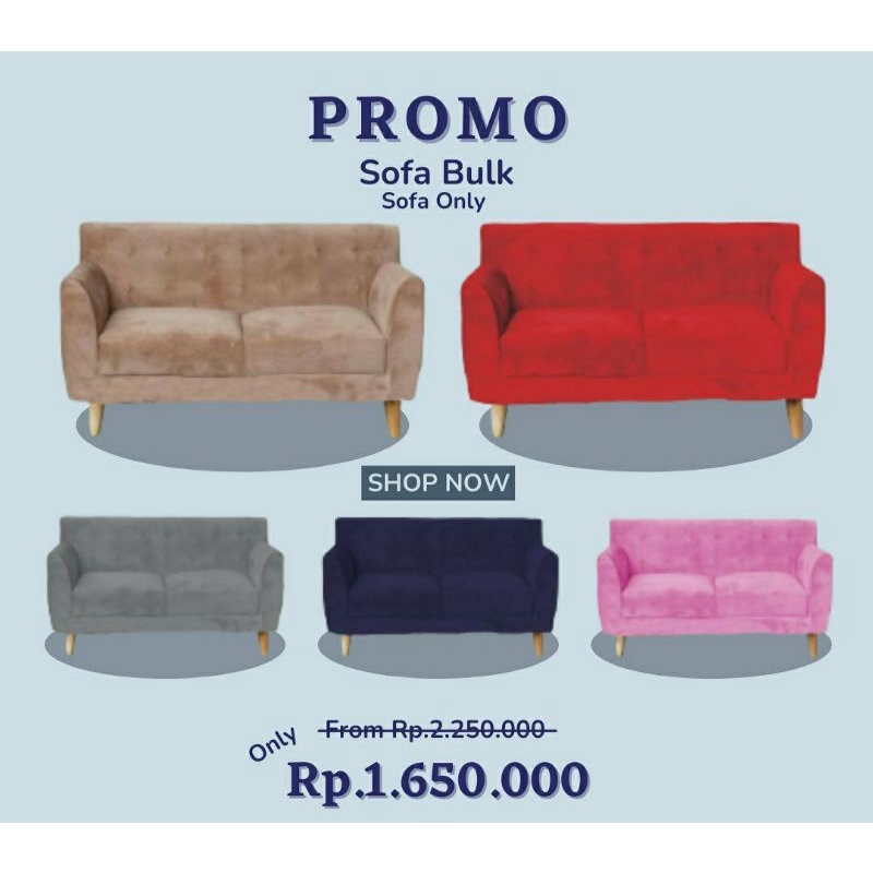 PROMO Sofa Bulk Retro 2 seater / Sofa Retro 2 seater Minimalis (SOFA ONLY)