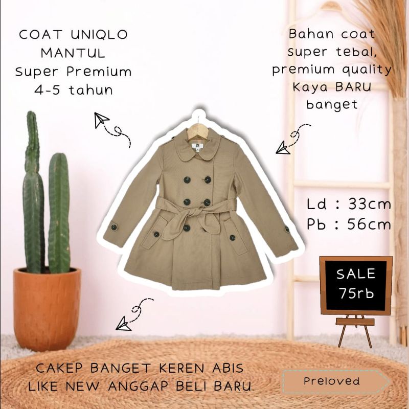 Preloved coat anak, preloved coat branded, preloved coat uniqlo