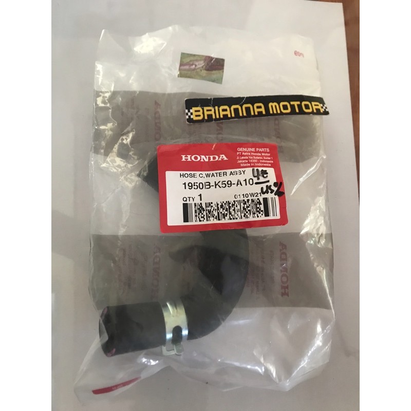 HOSE C SELANG BLOK MESIN KE WATERPUMP VARIO 125 - 150 - PCX ORI HONDA 1950B K59 A10