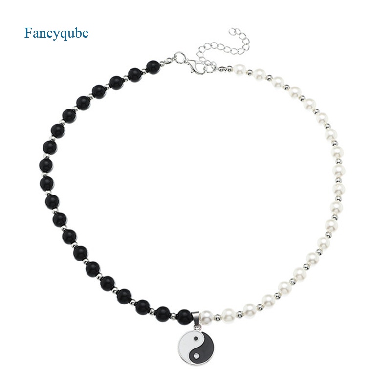 Fancyqube Kalung Liontin Yin Yang Tai Chi Gosip Gaya China Untuk Pria