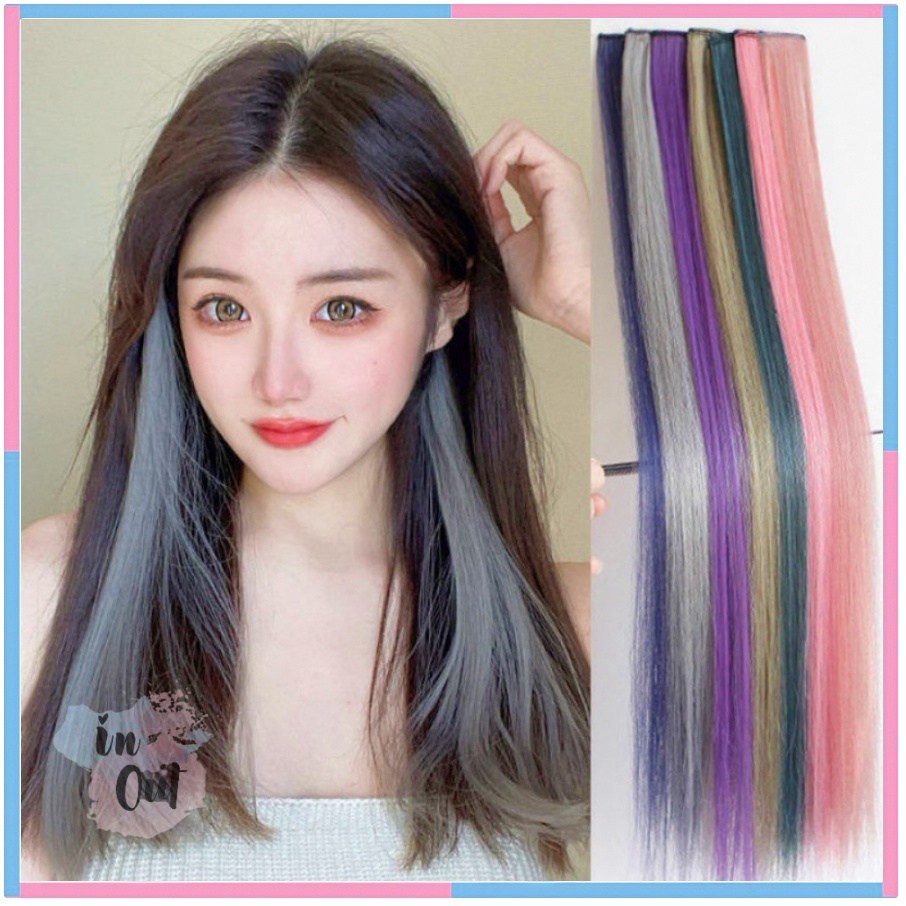 Rambut Palsu Jepit warna warni Hair Extention Wanita Colorful / Wig women / pemanjang rambut cewe