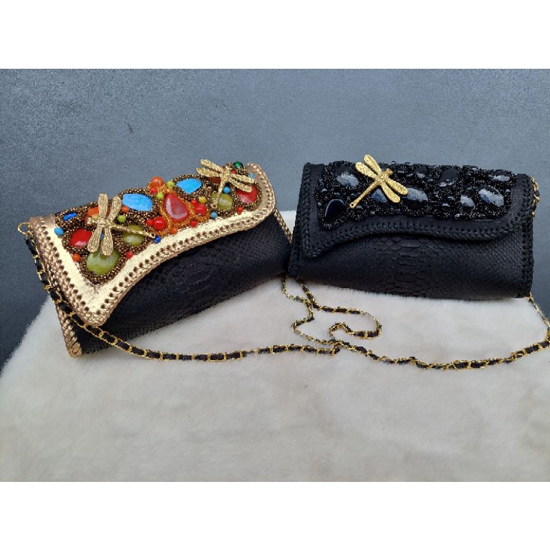 Tas Pesta Kulit / Tas Pesta Kulit Ular Piton/ Seserahan / Tas Kondangan