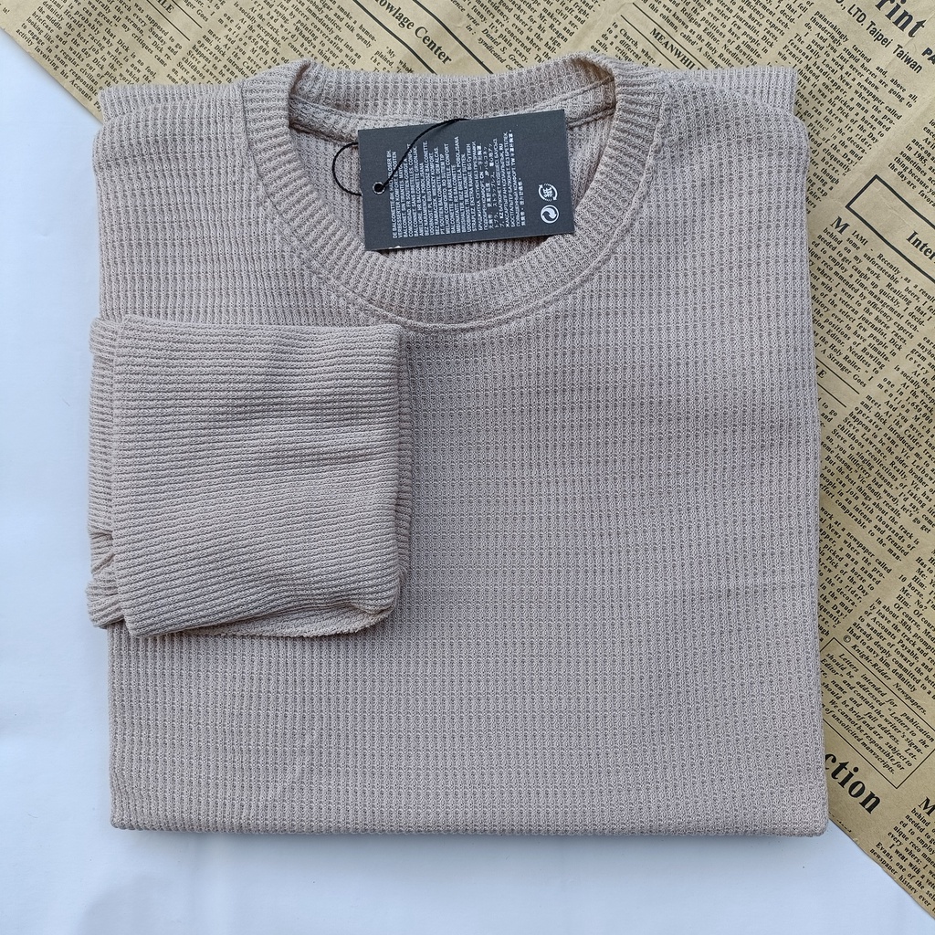 PART II Kaos Rib Premium / Kaos Grosir / Kaos Rib Premium Tebal / Kaos Lengan Panjang Termurah-Cream Wafer