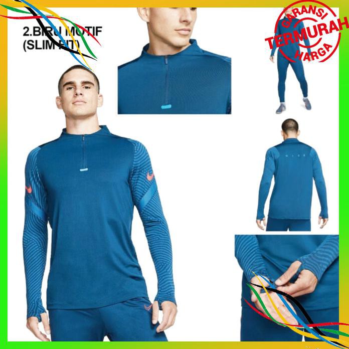 OLAHRAGA BAJU TRAINING PRIA LENGAN PANJANG NIKE DRI FIT STRIKE DRILL MOTIF BAYAR COD
