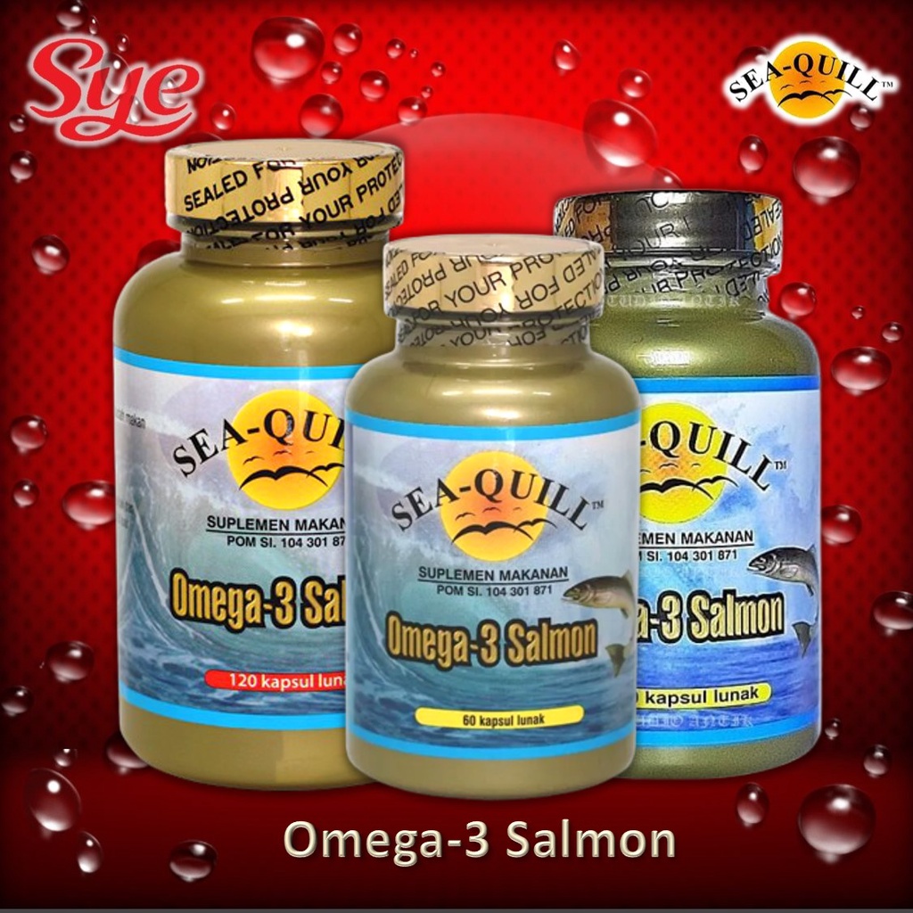 BPOM SEA-QUILL OMEGA 3 SALMON / SEA QUILL SEAQUILL VITAMIN KOLESTEROL JANTUNG HIPERTENSI /SYE