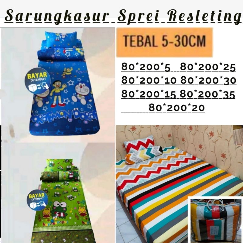 SIZE 80X200 dengan tinggi ( 5*10*15*20)SPREI RESLETING SAJA