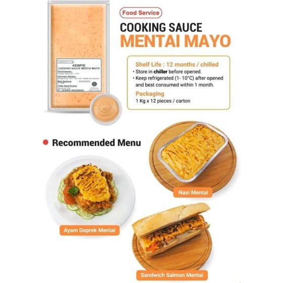 Kewpie Cooking Sauce Mentai Mayo 1kg - Saus Mentai