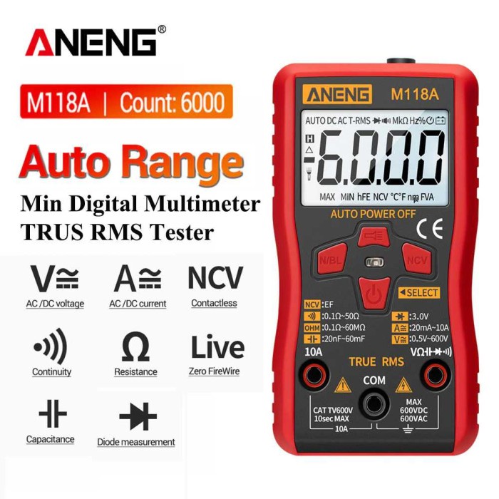 Digital Multimeter Voltage Tester - M118A