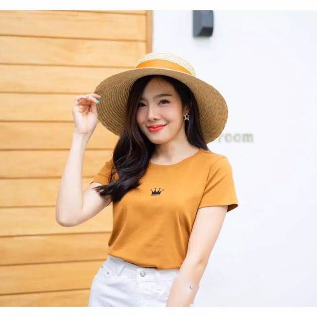 QUEEN CROWN TEE | MAHKOTA KAOS WANITA ATASAN ONECK | TSHIRT TUMBLR TEE