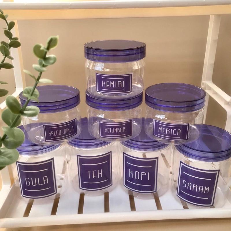 TOPLES PLASTIK TEMPAT BUMBU DAPUR WARNA UNGU MODEL MINIMALIS