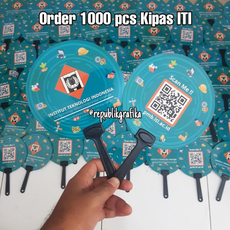 KIPAS TANGAN / HANDFAN CUSTOM LAMINASI - 2 SISI , UNTUK SOUVENIR, MEDIA PROMOSI DLL