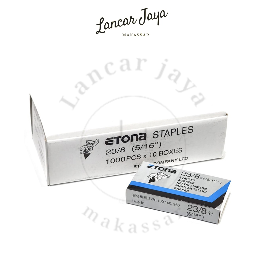 

[1 KOTAK / 10 BOX] Staples Isi Stapler Refill Stapler Etona No.23 / 8