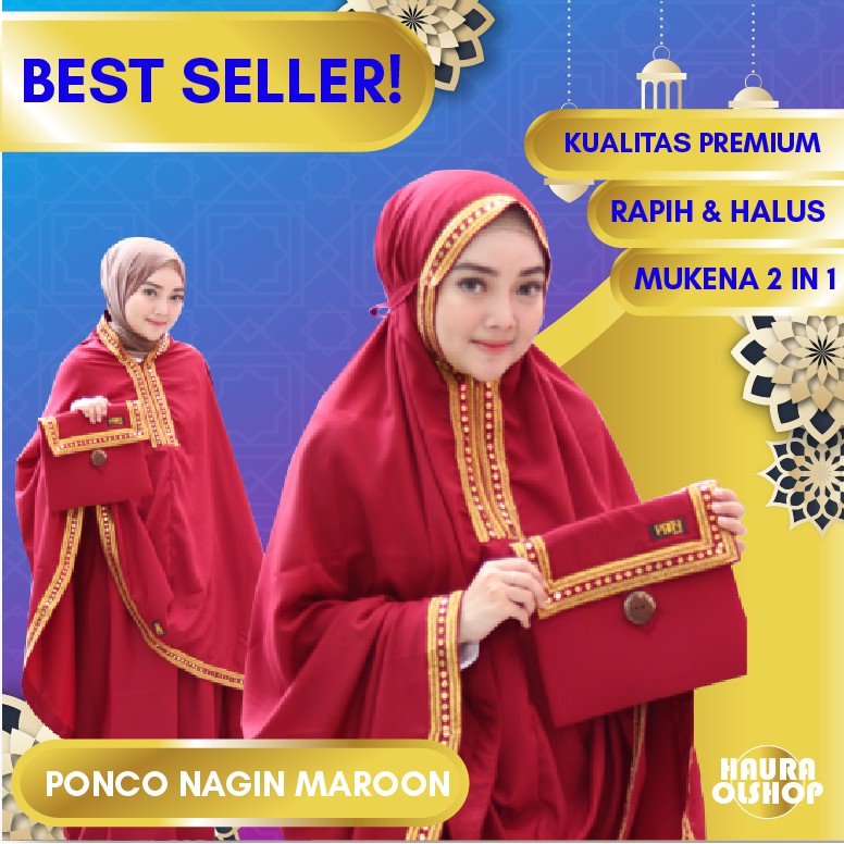 Mukena Wanita Dewasa Cantik Kekinian Ponco Nagin Maroon Mukenah Dewasa Terbaru 2022 Khadijah Jumbo