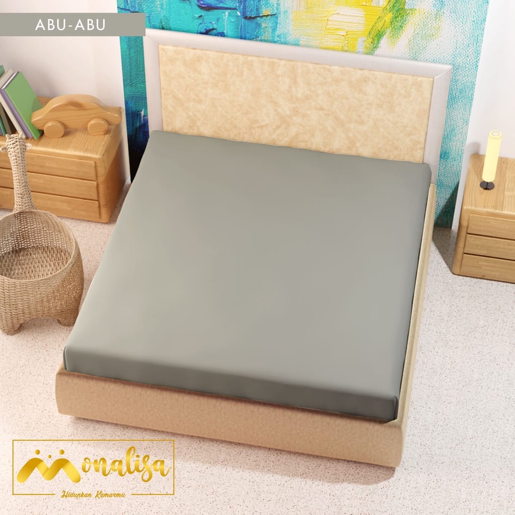 Sprei Polos Waterproof (Anti Air/Anti Ompol) Polos Ukuran 100, 120, 160, 180-Abu