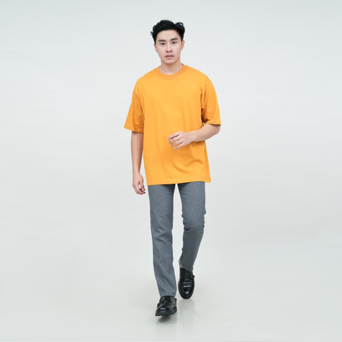 Houseofcuff Kaos Oversized T-shirt Pria Unisex Tebal Oversize Mustard