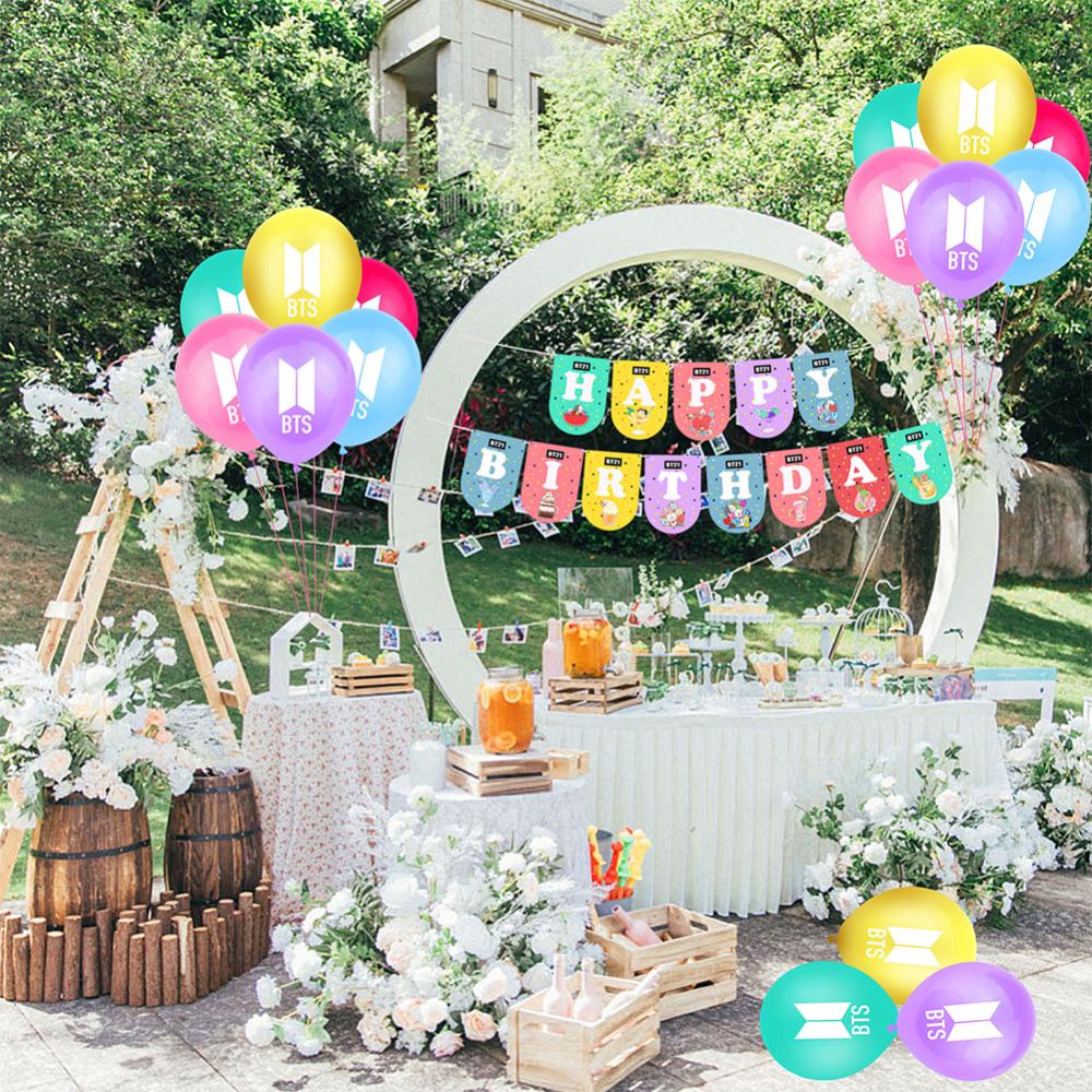 Timekey Balon Lateks Motif BTS Untuk Dekorasi Pesta Ulang Tahun D2Z3