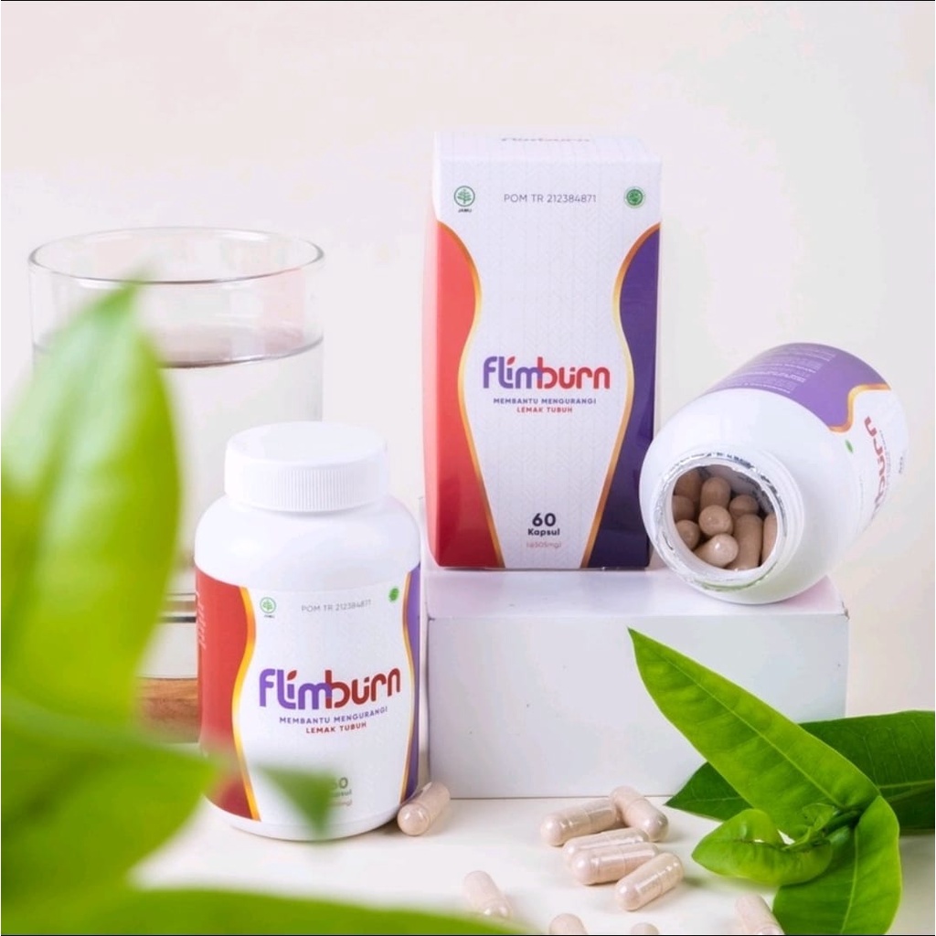 Flimty Flimburn Fat Burner Suplemen Diet Penurun Berat Badan Pelangsing Alami BPOM - 1Botol 60Kapsul