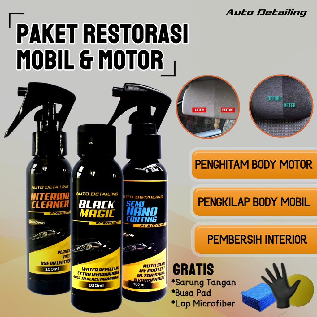 Pembersih Interior Mobil / Penghitam Body Motor / Pengkilap Body Mobil