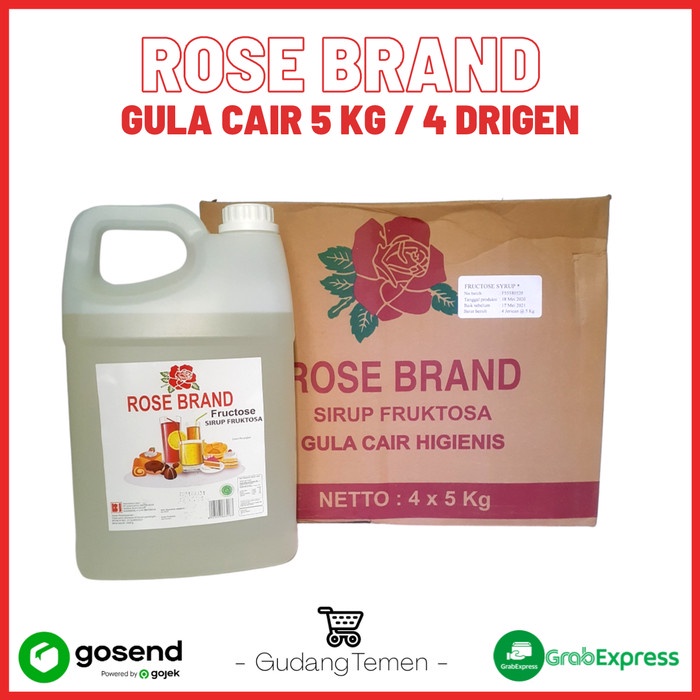 

gula cair rose brand 5kg 1karton / isi 4 pcs