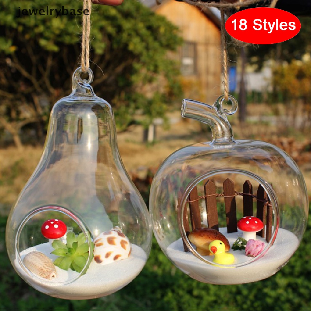 [Base] Hanging Transparent Ball Glass Flower Planter Vase Terrarium Landscape Container Boutique