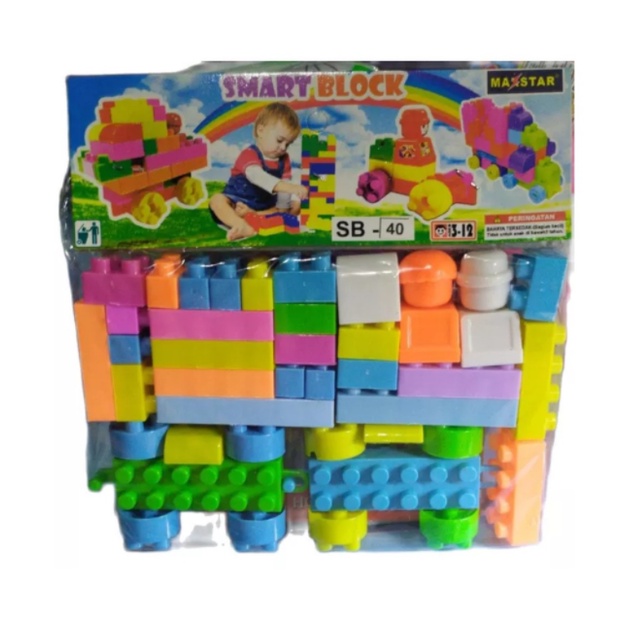 Mainan Anak 1 PACK ISI 40 PCS DIY Building Block Robot Mobil Blok Susun Puzzle Bahan Bagus New