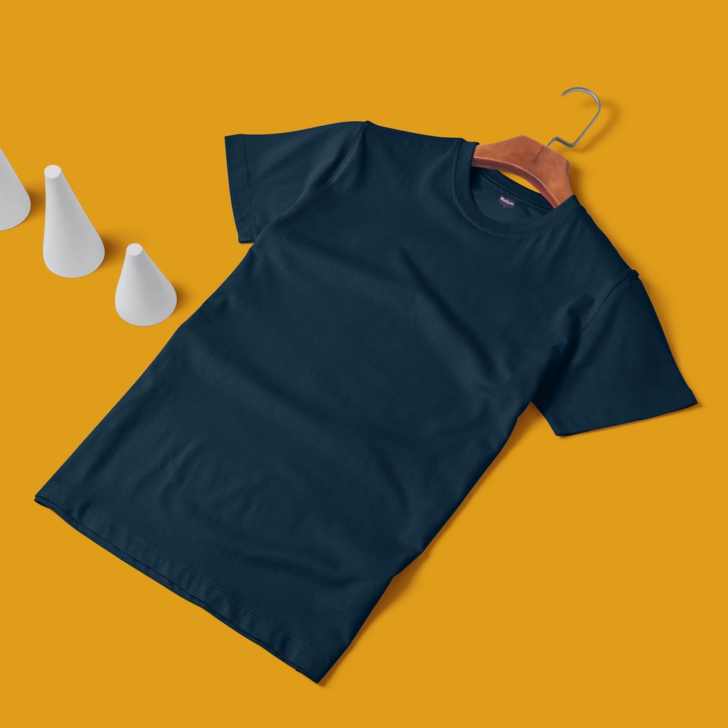 COTTONBDG KAOS POLOS PRIA COTTON COMBED 24S TANGAN PENDEK WARNA NAVY BLUE UKURAN S-XL ORGINAL