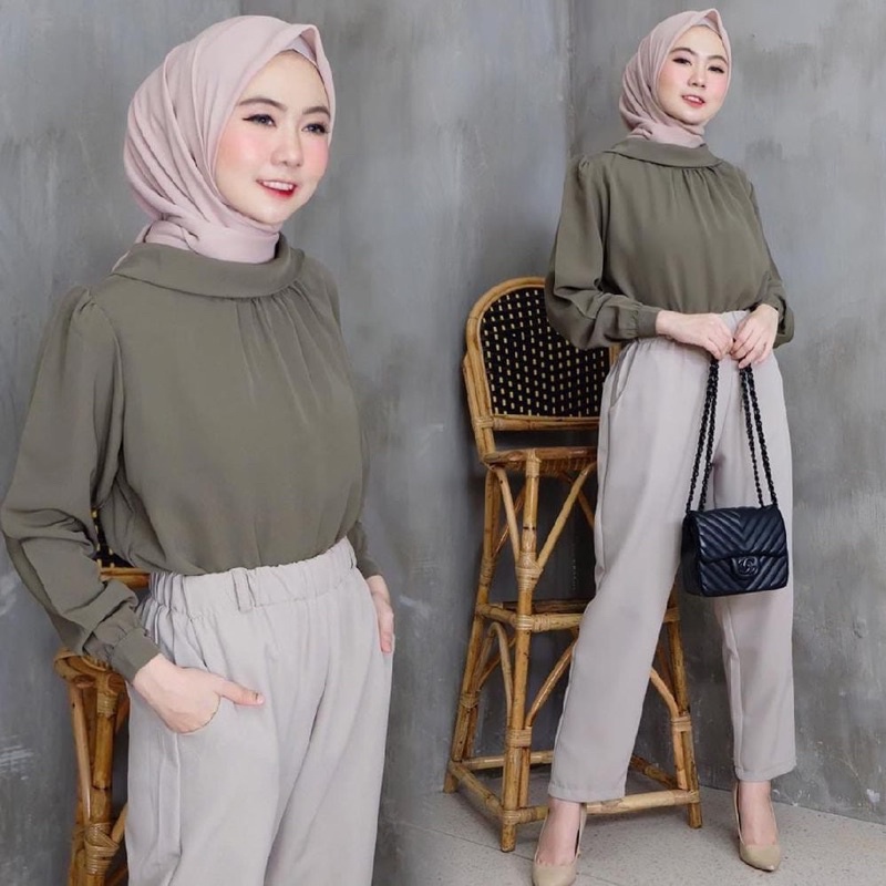 (DBY) BLOUSE BLUPPY DAILY WANITA BLOUSE MOSCREPE