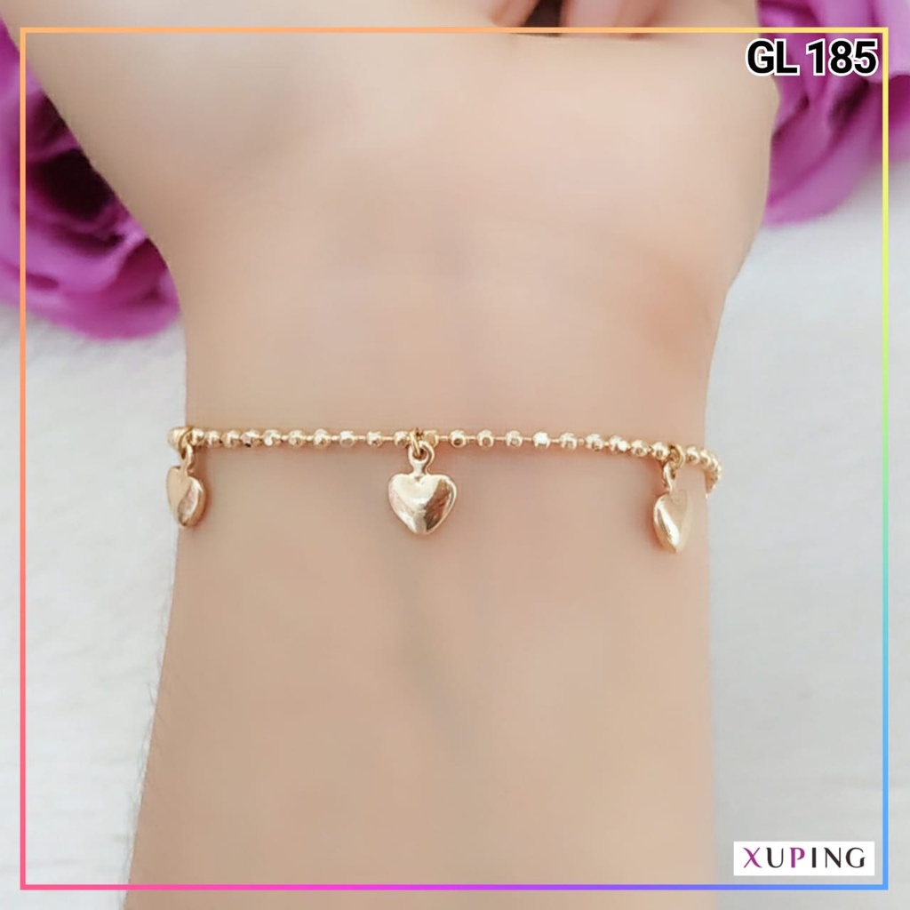 Gelang xuping ori gelang dewasa/remaja rantai merica love simple perhiasan wanita lapis emas gold GL 185