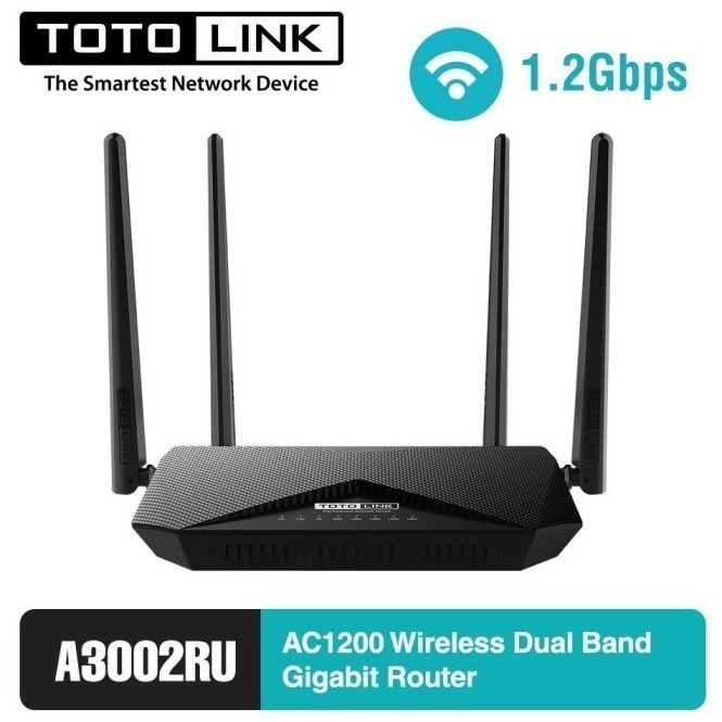 ROUTHER WIRELESS TOTOLINK A3002RU - AC1200 WIRELESS DUAL BAND GIGABIT ROUTER