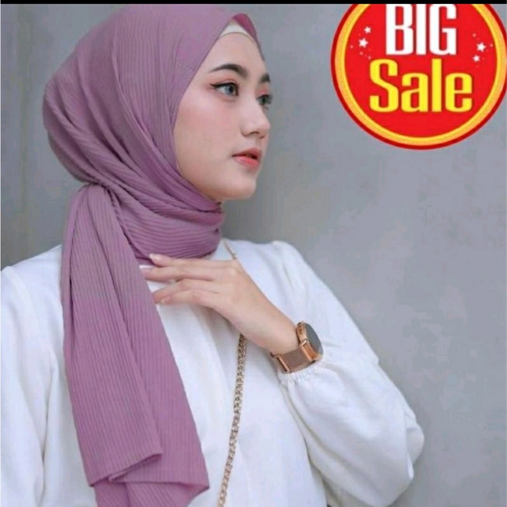 KERUDUNG PASHMINA PLISKET PREMIUM/JILBAB PASHMINA PANJANG/HIJAB PASHMINA VIRAL-LAVENDER