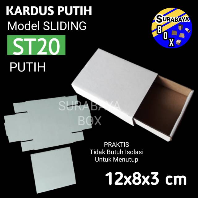 

KOTAK SLIDING ST-20 PUTIH KARDUS KARTON BOX HP AKSESORIS SOUVENIR