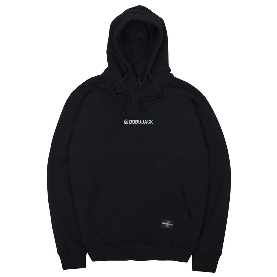 Hoodie Pria/Dobujack Little Logo Abstract Black Hoodie /Hoodie Dobujack  Terbaru/ Hoodie Dobujack  O