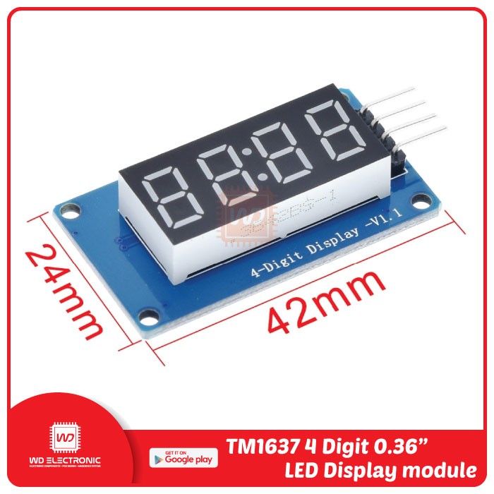 TM1637 Module 4 Bits Digital Tube LED Display With Clock Display for Arduino