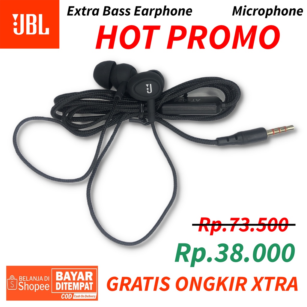 Headset JBL Original Extra Bass High Bass Smartphone Earplugs Best Quality HD Sound Stereo Earphone 