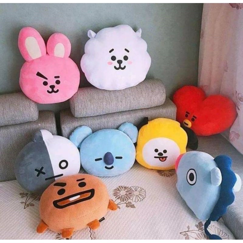 40cm Bantal Boneka Kepala BTS Cooky Chimmy Rj Van Koya Shooky Mang Tata K-Pop Berlabel SNI