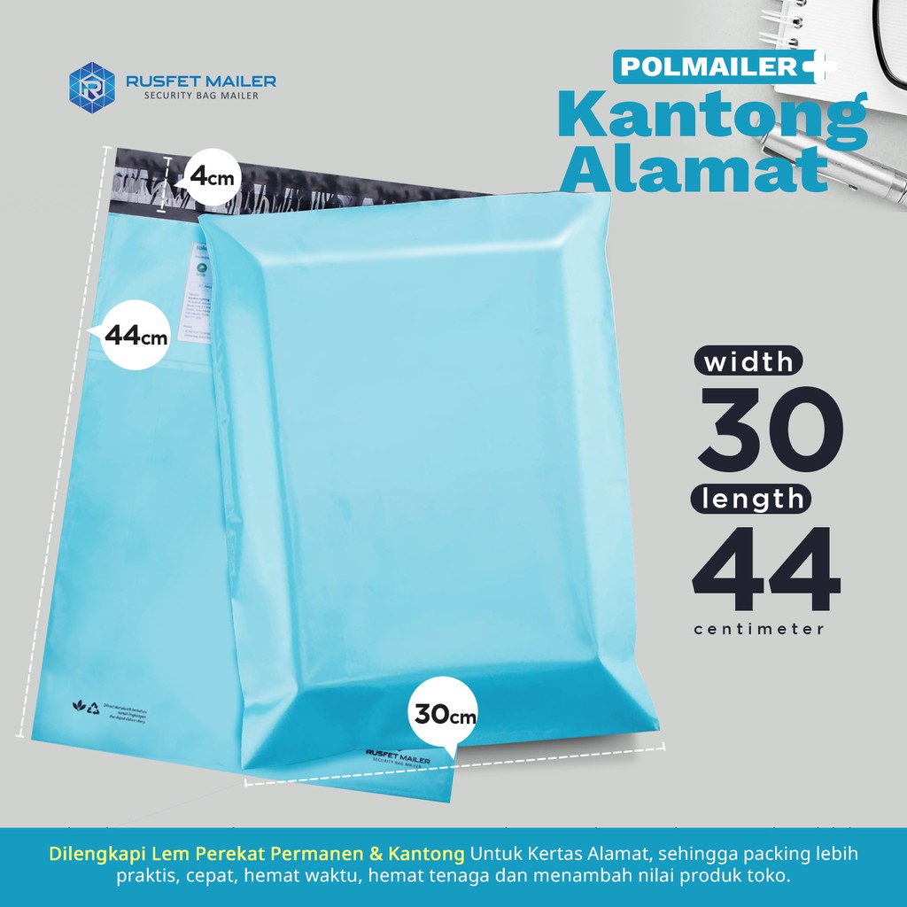 

PLASTIK PACKING ONLINE SHOP POLYMAILER POLIMAILER BABY BLUE 30X44