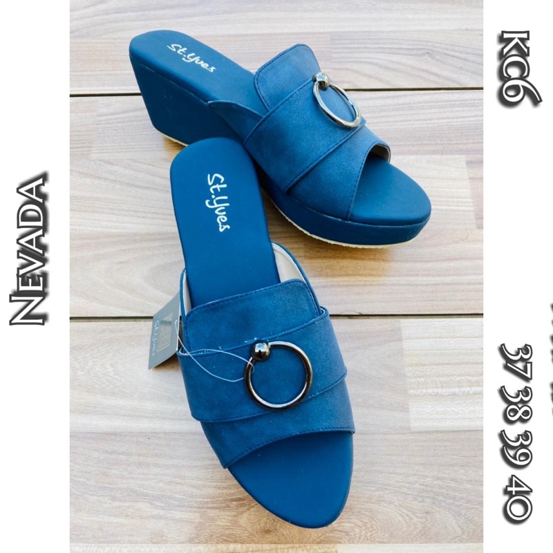 sandal wedges navy