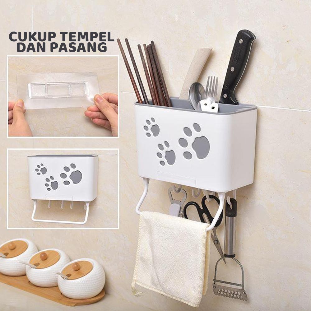 Rak Tempat Sendok Garpu Sumpit / rak penyimpanan kosmetik / alat mandi - RAK001 RANDOM