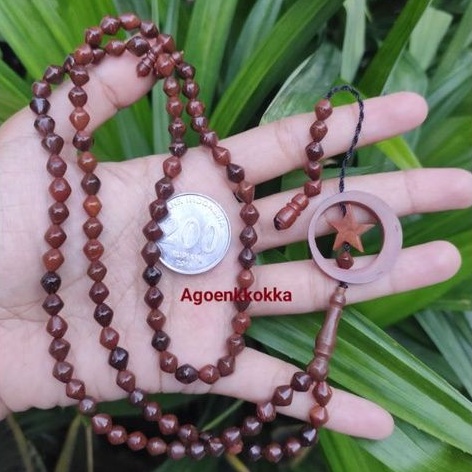 Tasbih 6 mili wajik bulan bintang coklat kokka kaukah